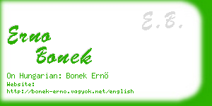 erno bonek business card